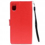 Wholesale iPhone X (Ten) Multi Pockets Folio Flip Leather Wallet Case with Strap (Red)